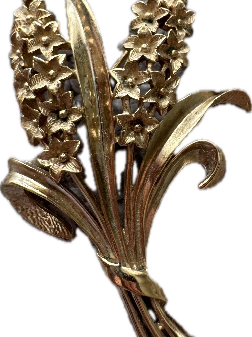 Rare Vintage Gold-tone Trifari Hyacinth Brooch